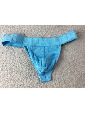 Duke Boy Mens Blue Ribbed Jockstrap Brief Thong* *Contoured*Sexy*Gay*M*New